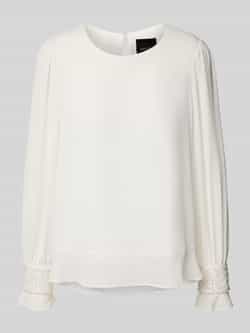 Marc Cain Regular fit blouse met kralen en ronde hals