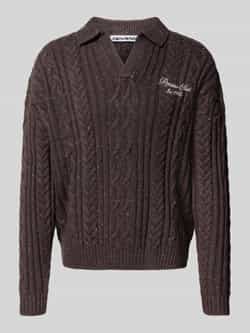 REVIEW Regular fit gebreide pullover met wol