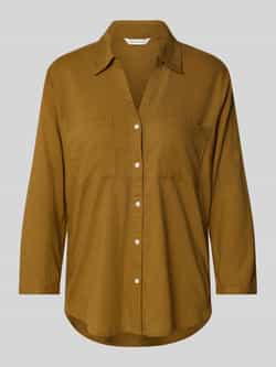 Tom Tailor Regular fit blouse met lange mouwen van een mix van linnen en viscose
