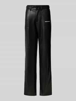 Pegador Liston Wide Fake Leather Pants Broeken Kleding schwarz maat: XS beschikbare maaten:XS S M L