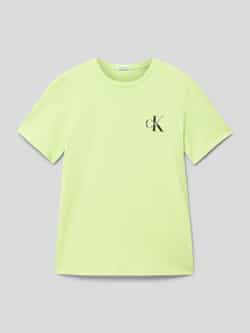 Calvin Klein Jeans T-shirt met labelprint model 'CHEST MONOGRAM'