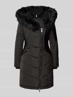 Only Shaped fit gewatteerde lange jas in kunstleerlook model 'NEWLINETTE'