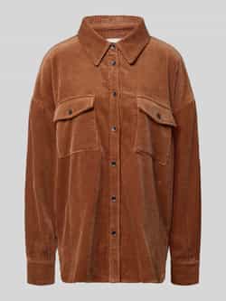 Gestuz Relaxed fit overhemdblouse van corduroy model 'PADOW'