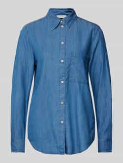 Marc O'Polo Regular fit jeansblouse van mix van lyocell en katoen met opgestikte borstzak