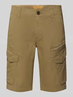 PME Legend Slim fit korte cargobroek met labelprint model 'NORDROP'