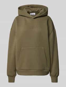 Review Hoodie met labelstitching en kangoeroezak