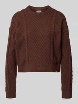 Guess Jeans Gebreide pullover met structuurmotief en ronde hals