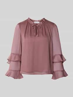 Comma Blouse met ruches en druppelvormige hals