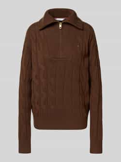 Tommy Hilfiger Relaxed fit gebreide pullover van zuivere wol met kabelpatroon