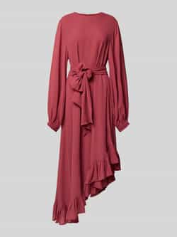 Essentiel Antwerp Flatteuze maxi-jurk met asymmetrische ruchezoom model 'IFLOWER'