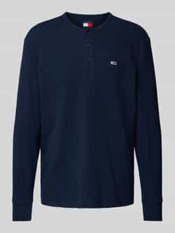 Tommy Jeans Regular fit shirt met lange mouwen en logostitching model 'HENLEY'