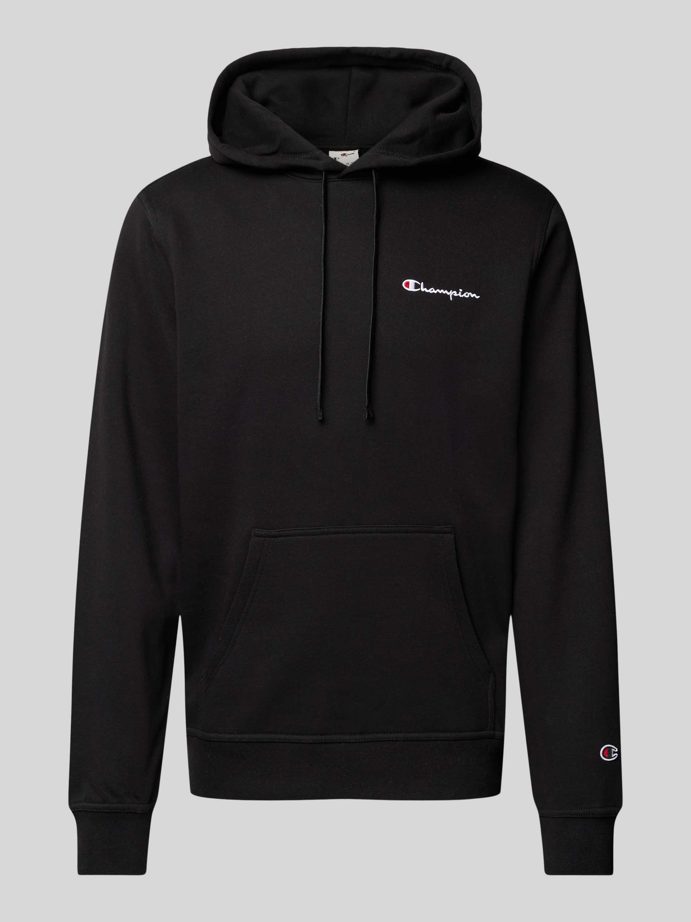 Champion Zwarte hoodie met geborduurd logo Black Heren