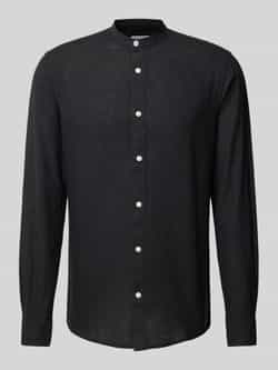 Only & Sons Slim fit linnen overhemd met opstaande kraag model 'CAIDEN'
