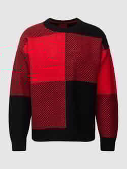 HUGO Gebreide pullover met all-over motief model 'Sheckar'