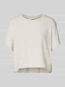 American vintage Kort T-shirt met geribde ronde hals