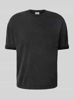 Drykorn T-shirt met geribde ronde hals model 'NOLIEN'
