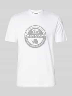 Napapijri Wit Bedrukt T-shirt voor Mannen White Heren