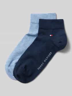 Tommy Hilfiger Sneakersokken met labeldetail in een set van 2 paar model '2ER QUARTER'