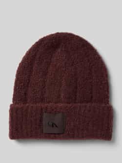 CK Calvin Klein Beanie in bouclélook met labelpatch