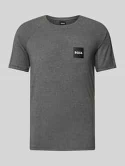 Boss T-shirt met labelprint en ronde hals