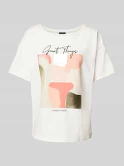 S.Oliver BLACK LABEL Loose fit T-shirt van katoenmix met contrastnaden