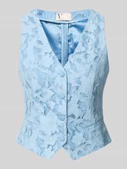 regular fit bodywarmer met all-over kant