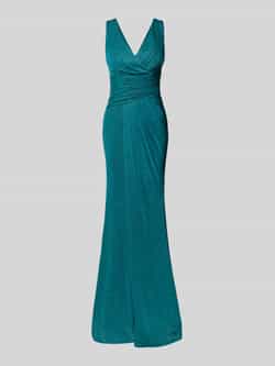 TROYDEN COLLECTION Glanzende avondjurk met V-hals