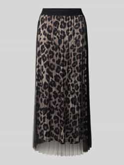 S.Oliver BLACK LABEL Uitlopende plissérok met semi-transparante bovenrok