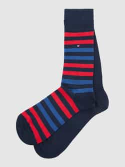Tommy Hilfiger Sokken met labeldetail in een set van 2 paar model 'DUO STRIPE SOCK'