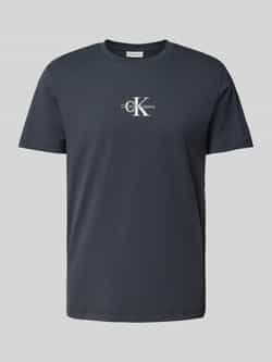 Calvin Klein Jeans Grijze Katoenen T-shirt met Ronde Hals Gray Heren