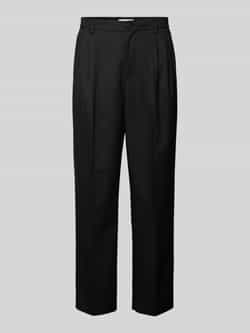 Casual friday Regular fit bandplooibroek met Franse steekzakken