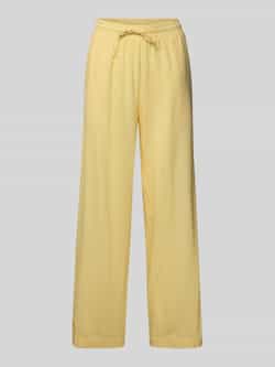 FREE QUENT Straight leg linnen broek met steekzakken model 'Lavea'