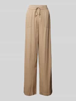 Kaffe Wide leg stoffen broek met opgestikte zakken model 'milia'