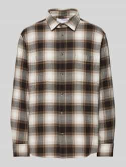 SELECTED HOMME Heren Overhemden Slhregowen-grindle Check Shirt Ls Bruin