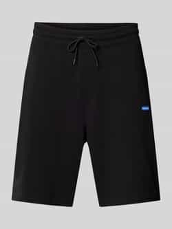 Hugo Blue Regular fit sweatshorts met labelpatch model 'Nasensio'