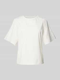 Y.A.S Shirt met korte mouwen YASLEX SS TOP W. EMB SLEEVES S. NOOS (Korte mouw met ajourborduurwerk ronde hals normale pasvorm)