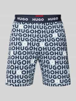 HUGO Regular fit korte broek met elastische band met label model 'TORTUGA'