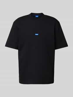 Hugo Blue T-shirt met labelstitching model 'Nieros'