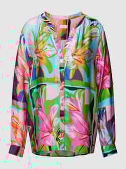 Milano italy Overhemdblouse van viscose met bloemenmotief