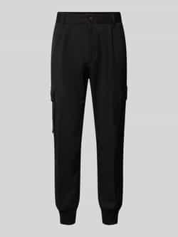 HUGO Tapered fit cargobroek met structuurmotief model 'Glavin'