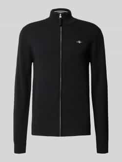 Gant Trui Superfijne lamswollen cardigan met rits