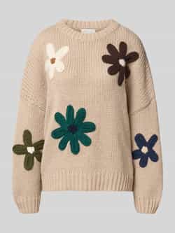 Apricot Gebreide pullover met ribboorden