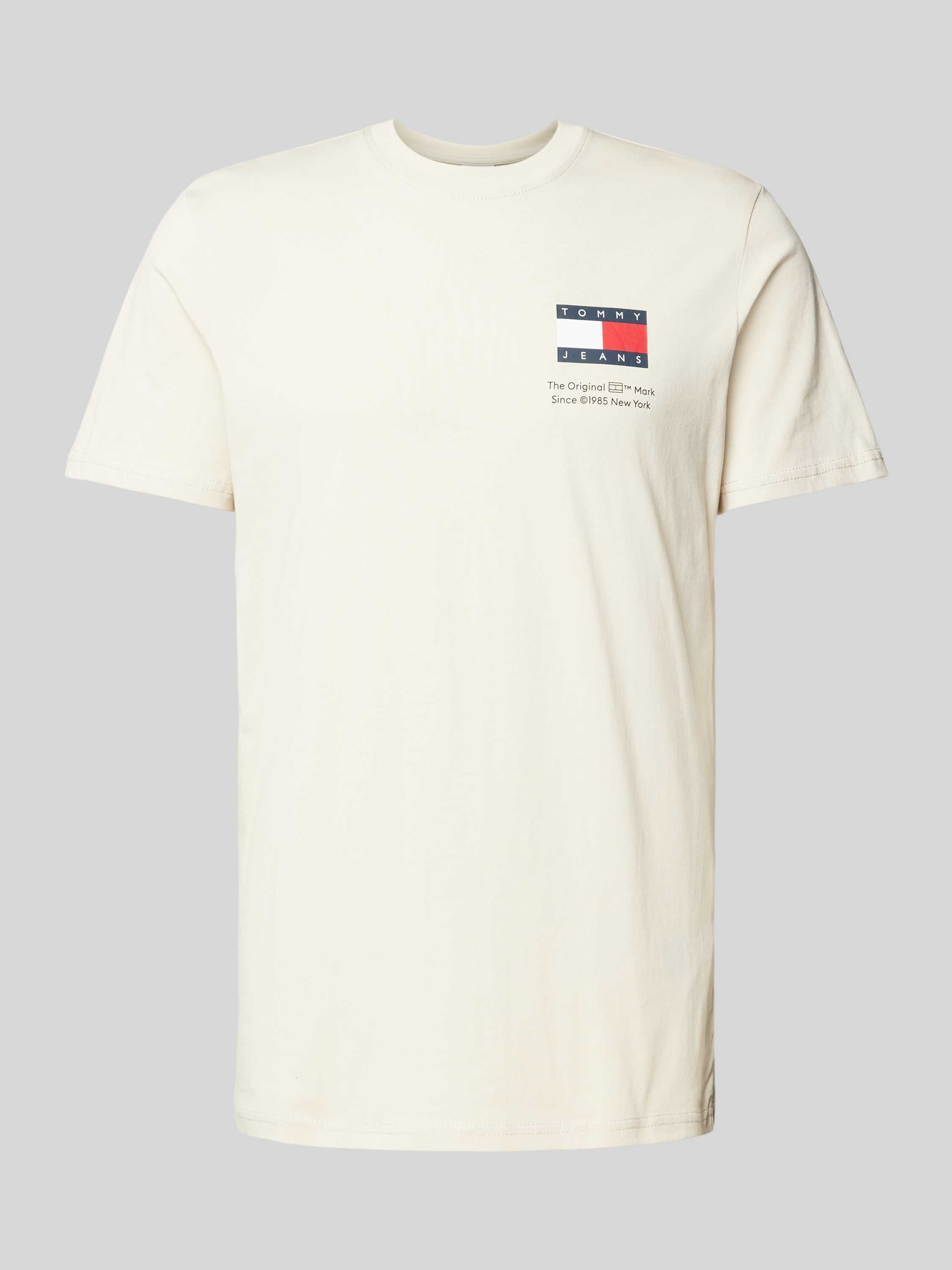 Tommy Jeans Heren Polo & T-shirts Slim Essential Flag Tee Beige Heren