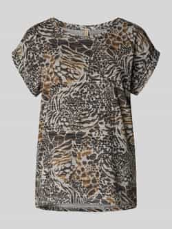 Soyaconcept T-shirt met geribde ronde hals