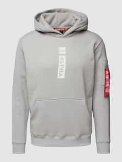 Alpha industries Hoodie met labelprint en kangoeroezak