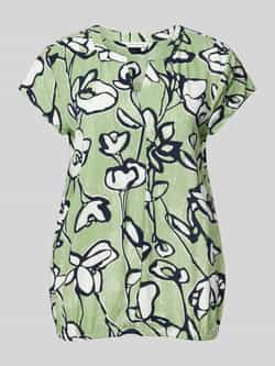 Tom Tailor Loose fit blouse met korte mouwen van pure viscose met all-over motief