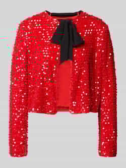 Marc Cain Regular fit blazer met pailletten en strik