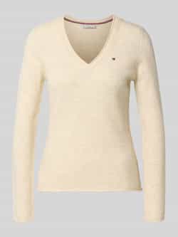 Tommy Hilfiger Slim fit gebreide pullover van zuivere wol
