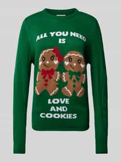 Only Regular fit kersttrui met peperkoekmotief model 'XMAS GINGERBREAD'