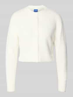 Hugo Blue Regular fit gebreid jack met labelstitching model 'SFURRY'